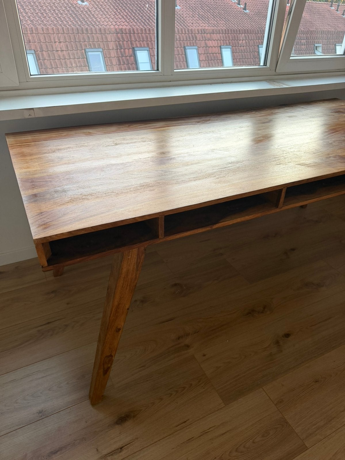 Grote houten eettafel Zuiver (Loods 5), Ophalen, 200 cm of meer, 50 tot 100 cm, Zo goed als nieuw