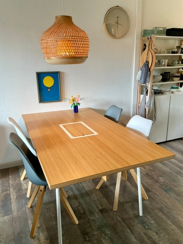Ikea Användbar bamboe tafel, Huis en Inrichting, Tafels | Eettafels, Gebruikt, 50 tot 100 cm, 150 tot 200 cm, Vijf personen of meer