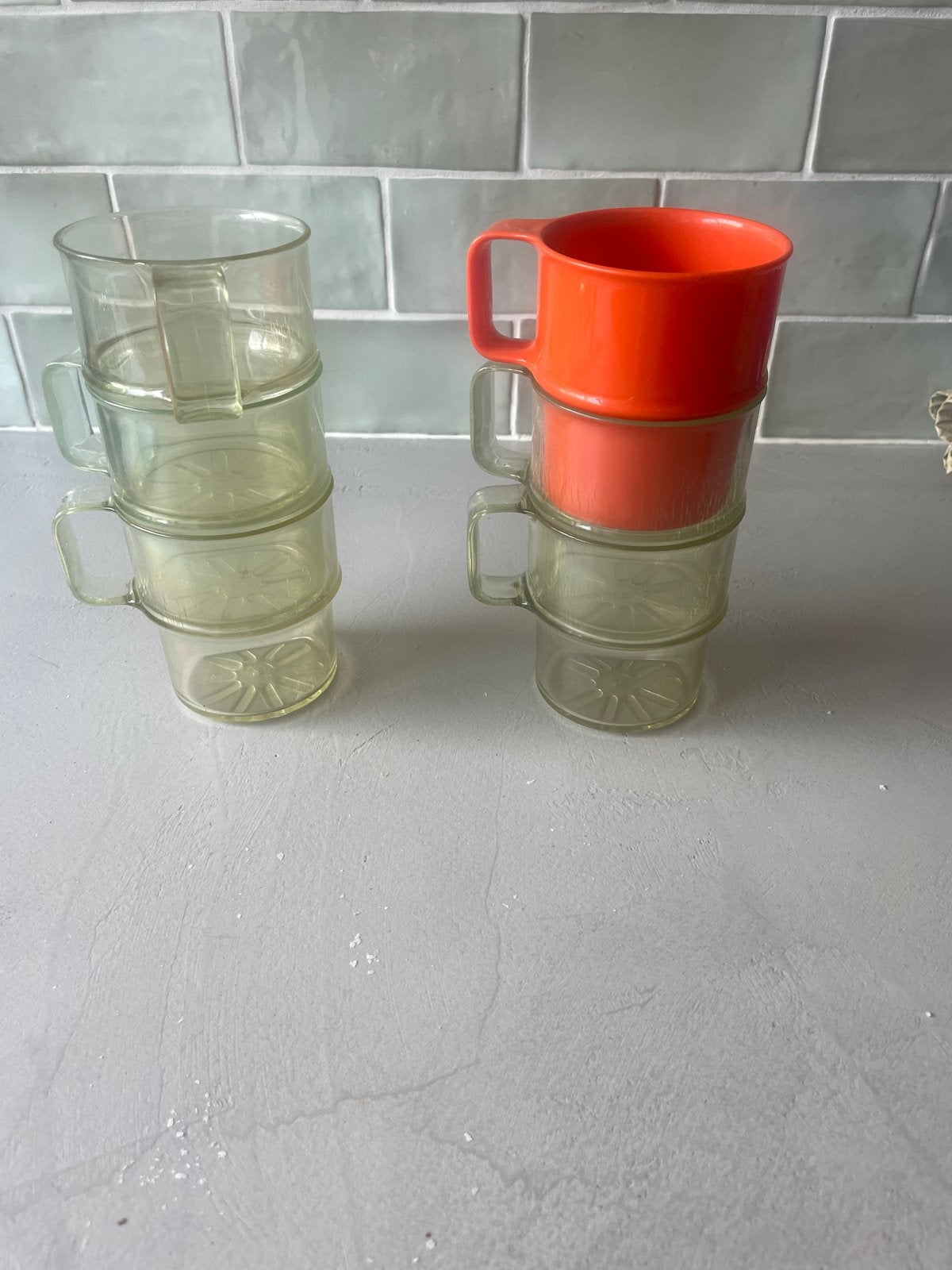 Vintage Mepal Rosti stapelbare bekers - 6 stuks, Huis en Inrichting, Keuken | Keukenbenodigdheden, Ophalen, Kunststof, Meerkleurig