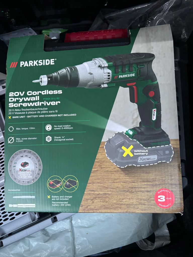 Parkside 20V Accu Gipsplaatschroevendraaier, Doe-het-zelf en Verbouw, Gereedschap | Boormachines, Nieuw, Overige typen, Ophalen of Verzenden