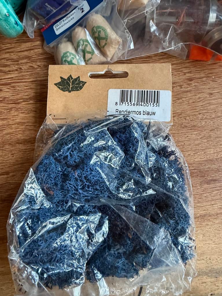 Rendiermos blauw - Knutselmateriaal, Nieuw, Natuurlijk materiaal, Blauw, Overige merken