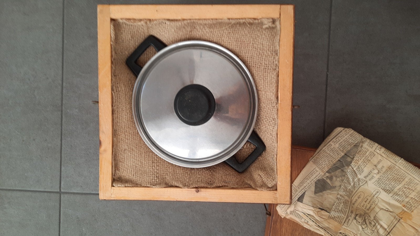 Houten hooikistje, Huis en Inrichting, Woonaccessoires | Kisten, Minder dan 50 cm, Gebruikt, Overige materialen, Minder dan 50 cm