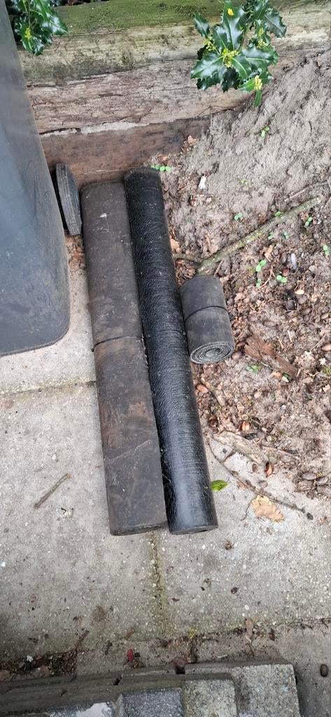 Restant dakleer - diverse afmetingen, Ophalen, Overige materialen, Gebruikt, Zwart