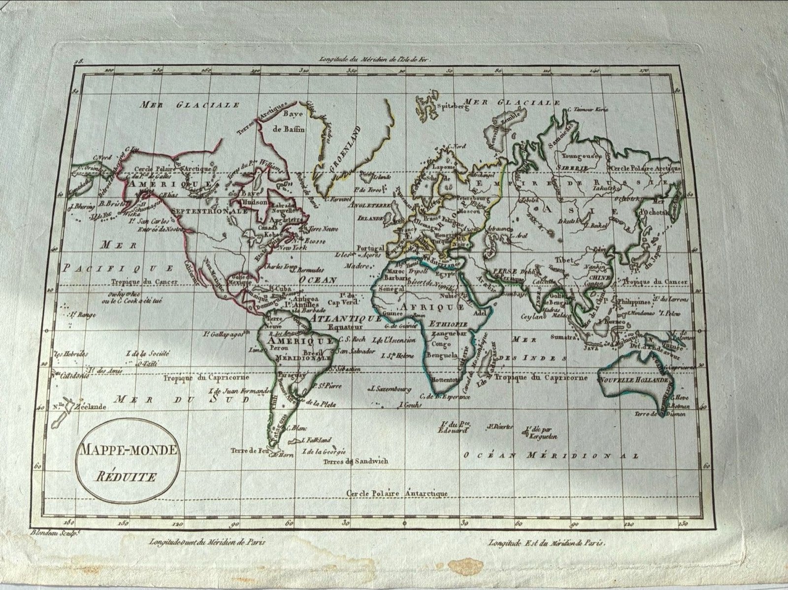 4 originele gravures: Wereldkaart, Nederland, Amerika (1790-, Antiek en Kunst, Cartografie, Ophalen of Verzenden, Gravure, Origineel