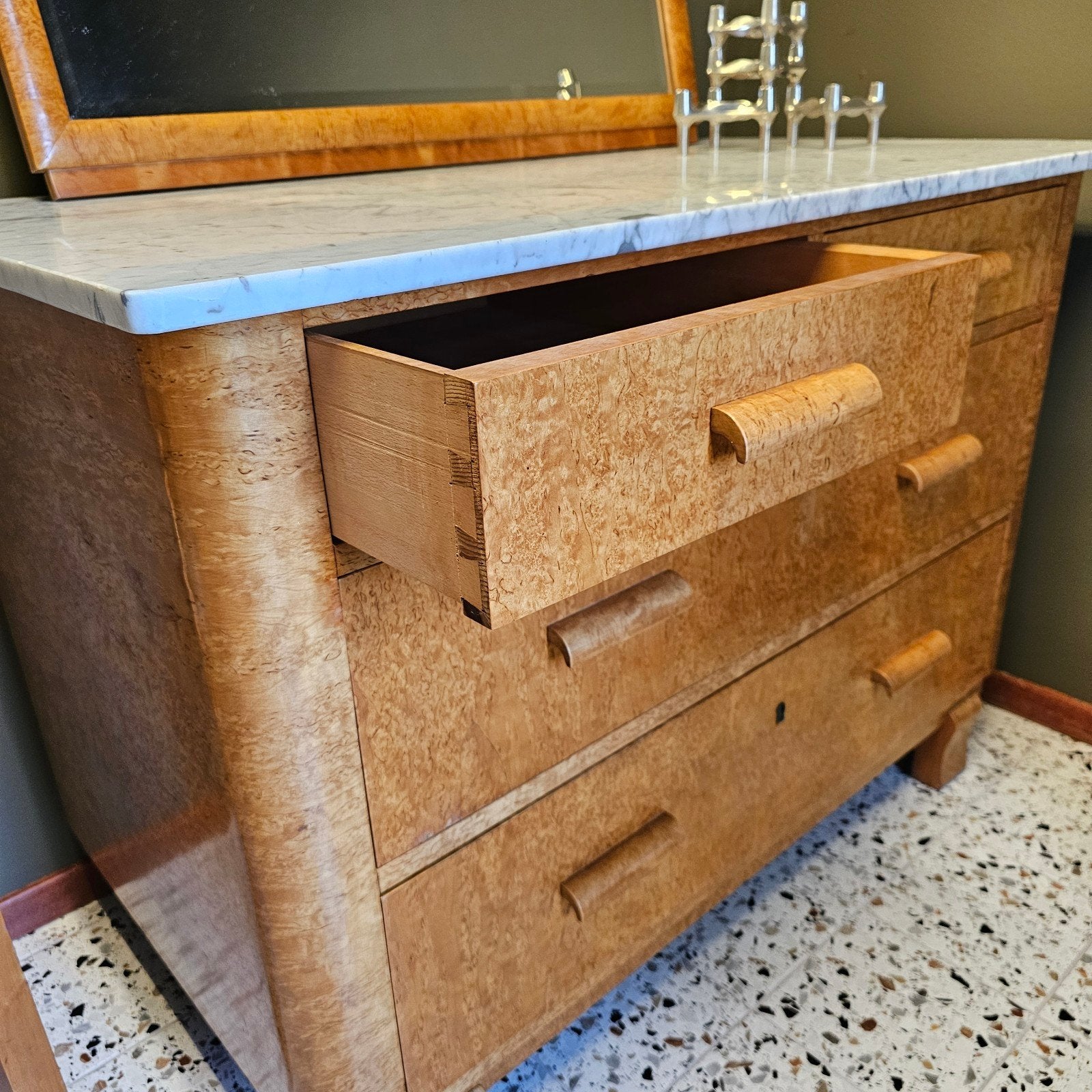 Unieke Art Deco Ladenkast Commode Wastafelmeubel Kast, 100 tot 150 cm, Art Deco Postmodern, Ophalen of Verzenden, Zo goed als nieuw
