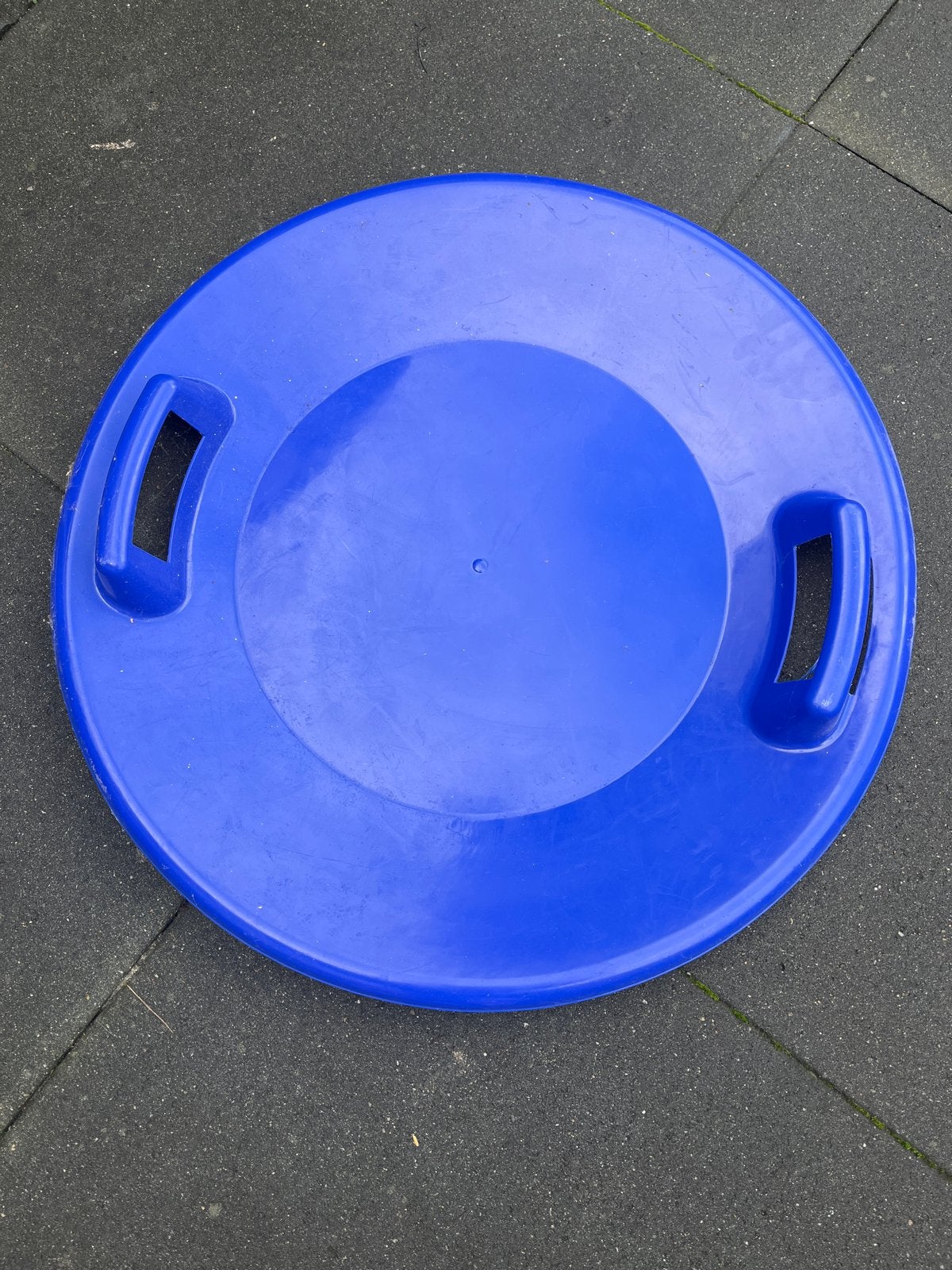 Blauwe kunststof slee schotel met handvatten, Ophalen, Gebruikt, Kunststof