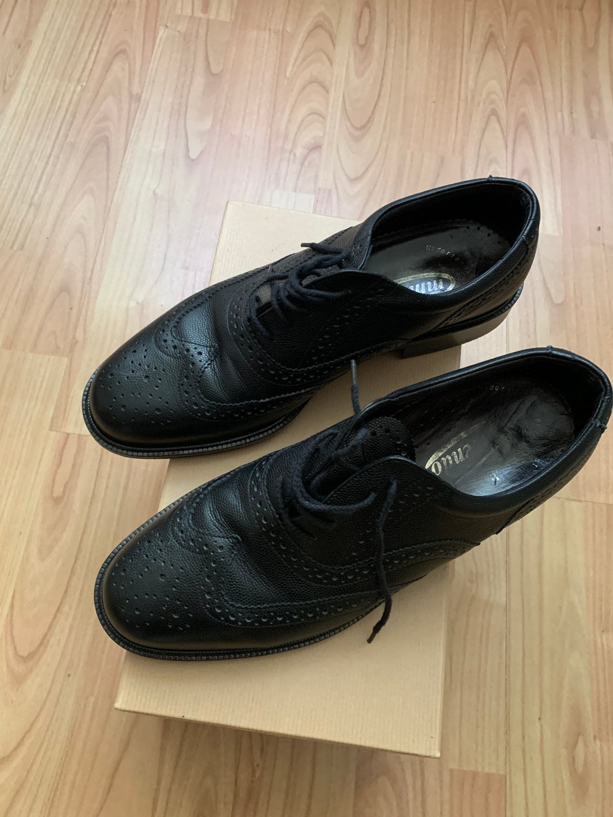 Zwarte heren schoenen  maat 43 leder, Zwart, Ophalen of Verzenden, Gedragen, Veterschoenen