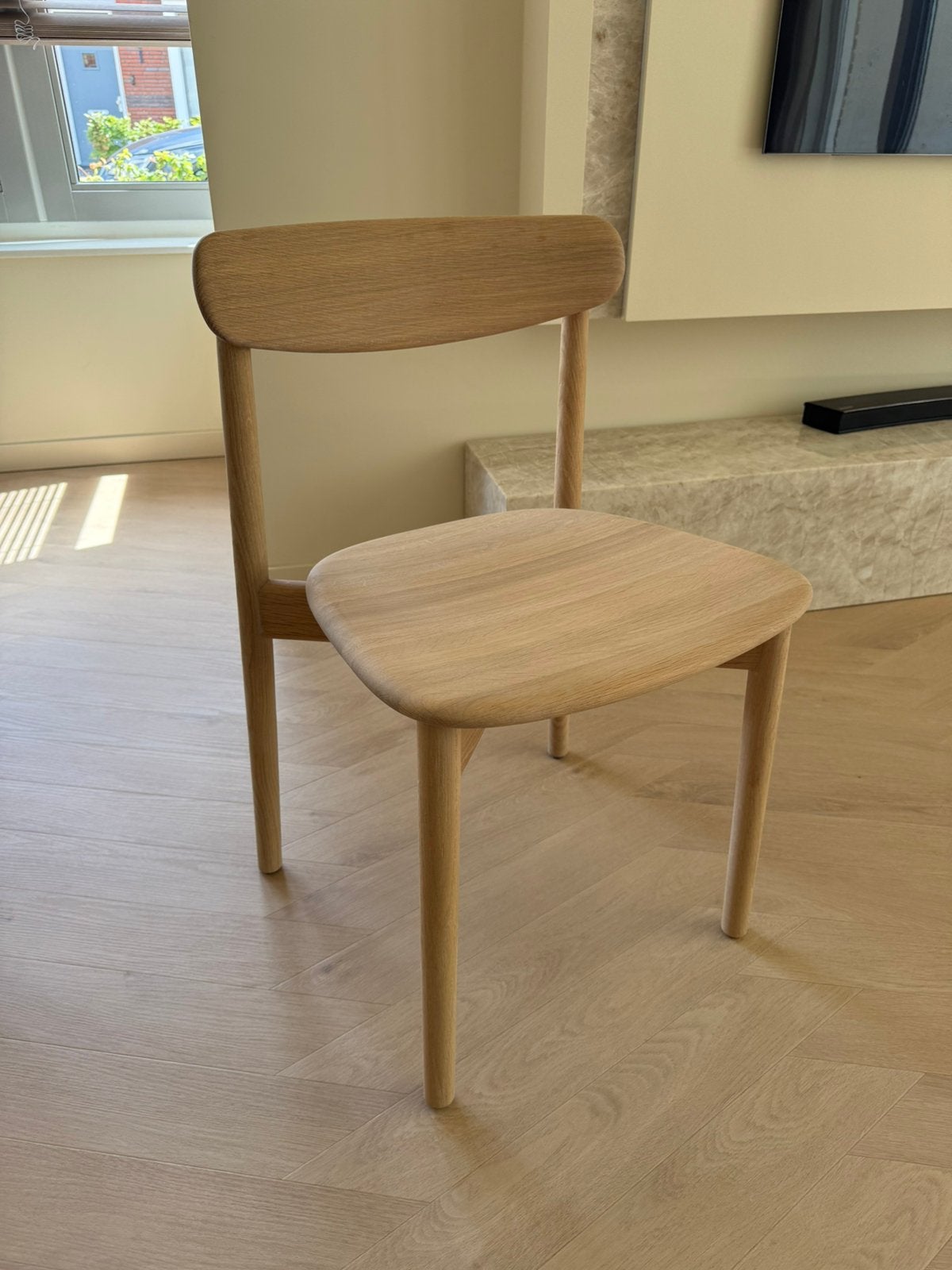 3x Bolia Merge eetkamerstoelen wit gepigmenteerd eiken nieuw, Ophalen, Drie, Wit, Zo goed als nieuw