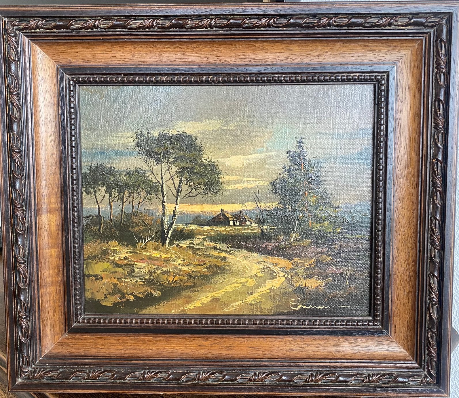 Landschap op canvas, Ophalen
