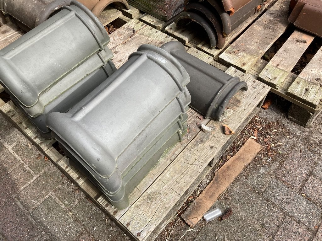 Nokpannen grijs 11 stuks, Ophalen, Gebruikt, Steen of Klei, Minder dan 5 m²