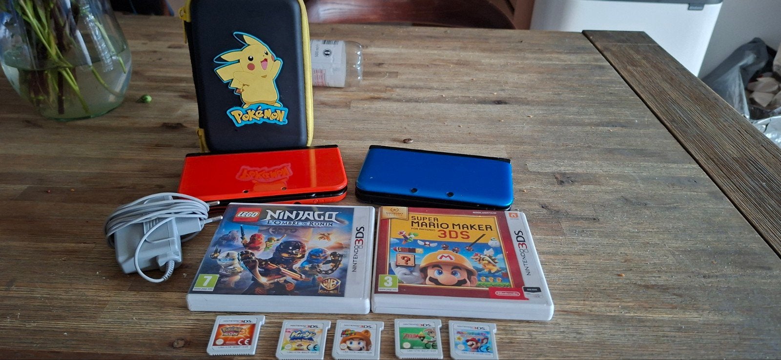2x 3ds xl, hoesje 3ds, 1 oplader en 7 spellen, Ophalen, Overige genres, Vanaf 3 jaar, Overige modellen
