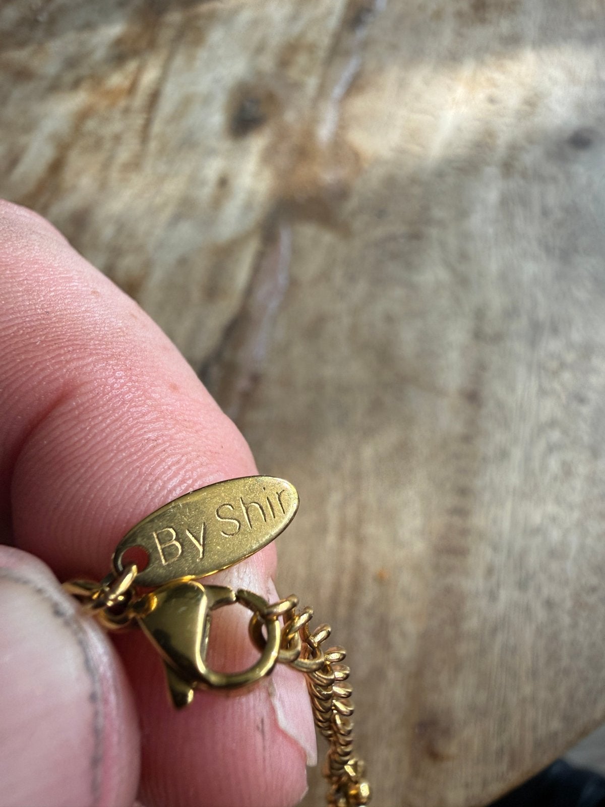 ketting met bedels merk By Shir, Ophalen of Verzenden, Zo goed als nieuw, Goud, Overige materialen