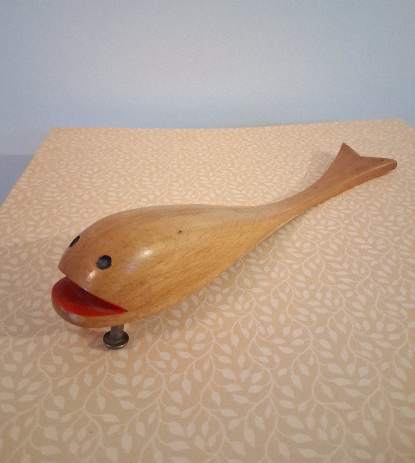 Vintage houten vis flesopener - Uniek Scandinavisch design, Ophalen of Verzenden