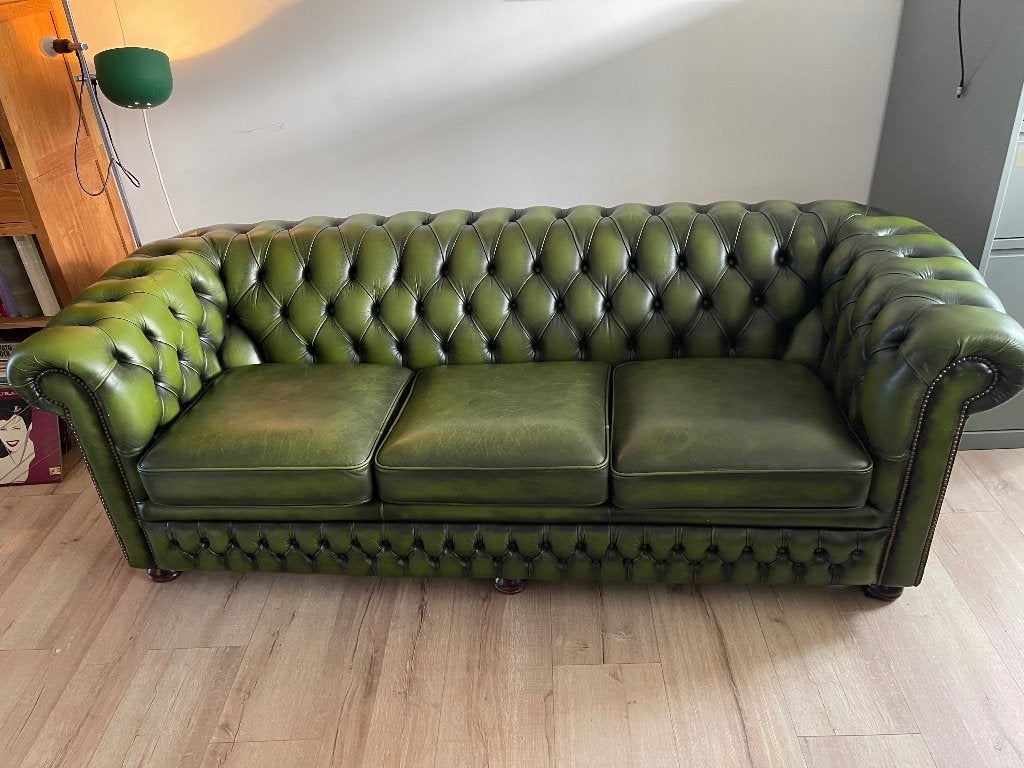 Chesterfield bank Springvale, Huis en Inrichting, Banken | Bankstellen, Gebruikt, Rechte bank, Driepersoons, 200 tot 250 cm, 75 tot 100 cm