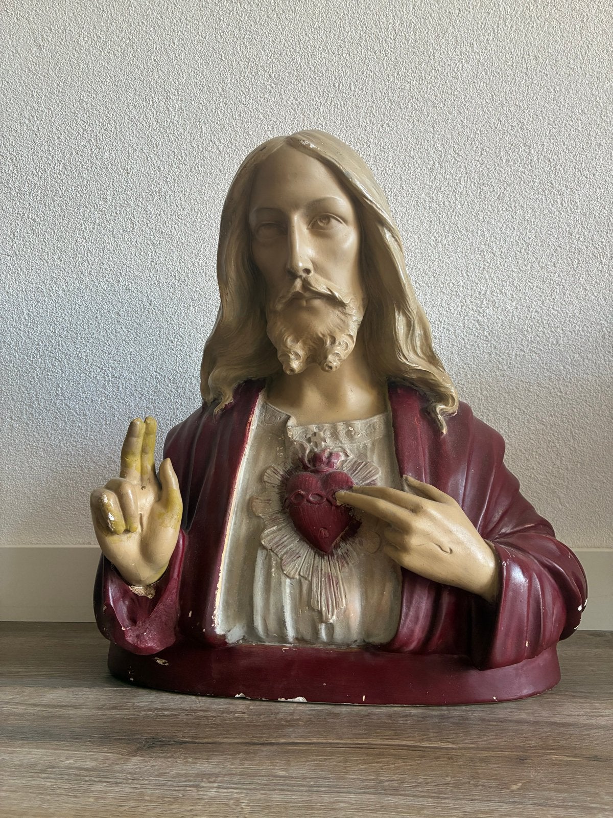 Vintage Heilig Hart Jezus beeld - Religieuze kunst, Ophalen