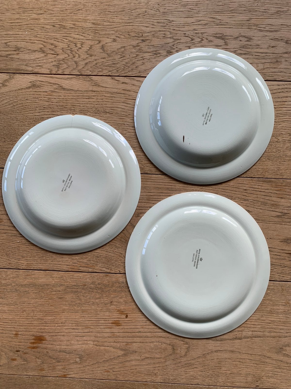 3 bordem Royal Goedewaagen potteries gouda holland, Ophalen of Verzenden, Gebruikt, Overige typen, Overige soorten