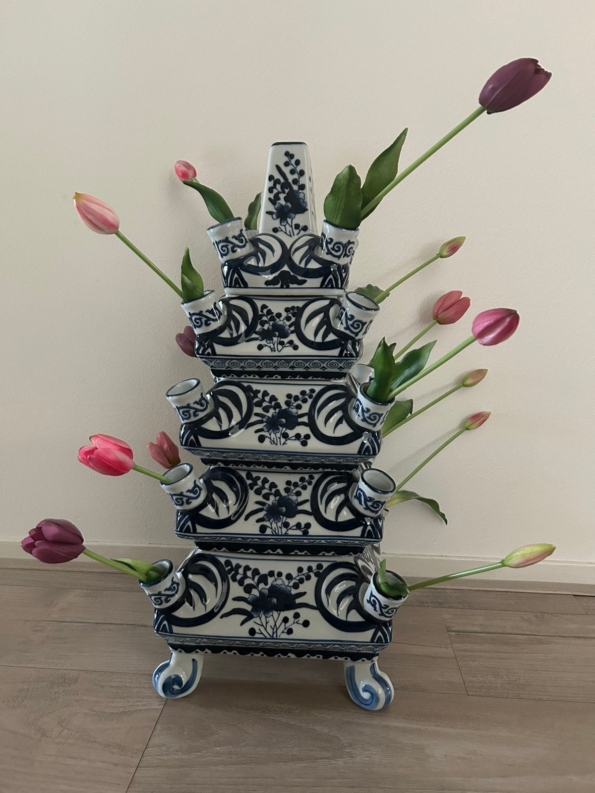 &Klevering x Rijksmuseum Tulpenvaas, Huis en Inrichting, Ophalen, Overige materialen, 58 cm, Blauw