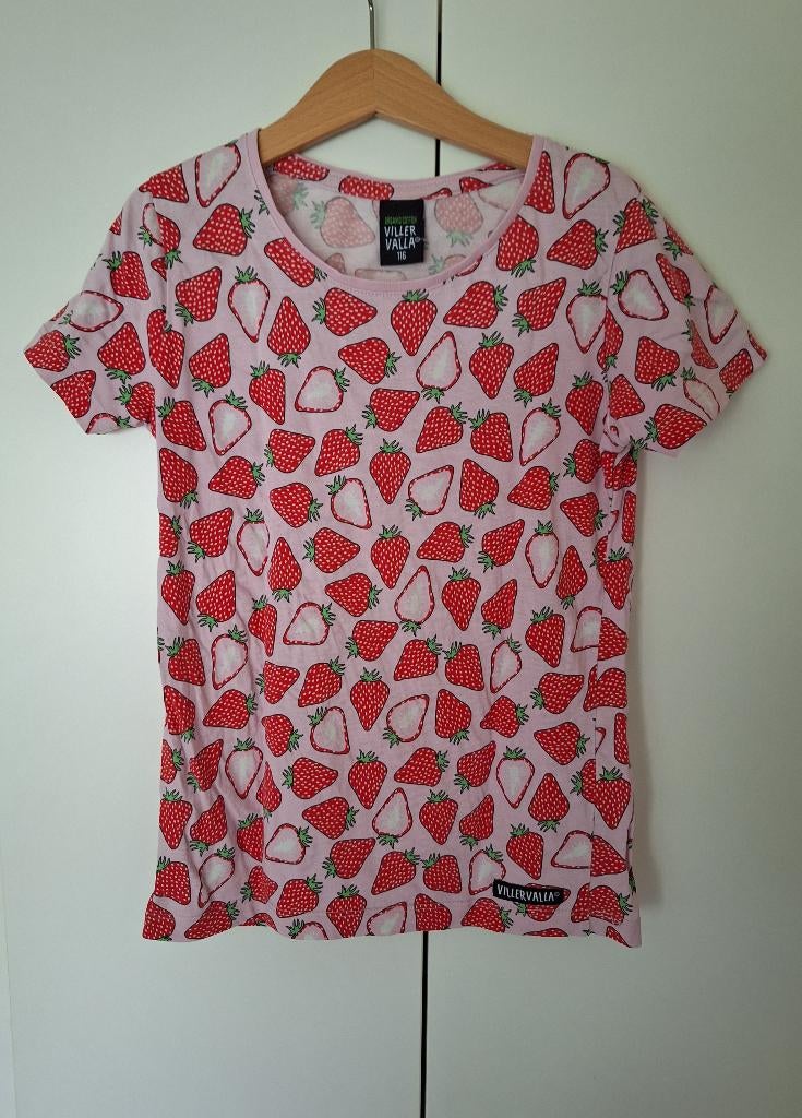 Villervalla shirt aardbei 116, Gebruikt, Meisje, Shirt of Longsleeve, Villervalla