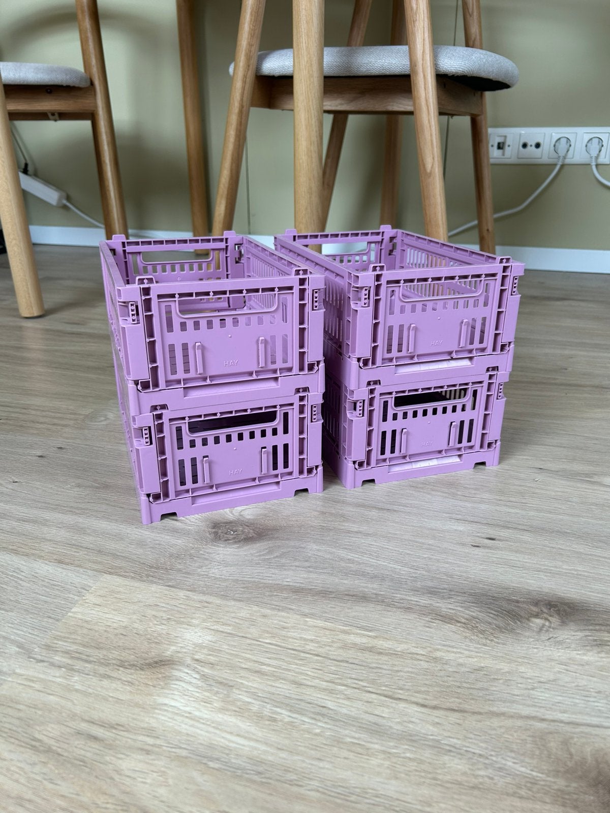 HAY Colour Crate vouwkratten/klapkratten roze, Ophalen, Zo goed als nieuw, Rechthoekig, Kunststof
