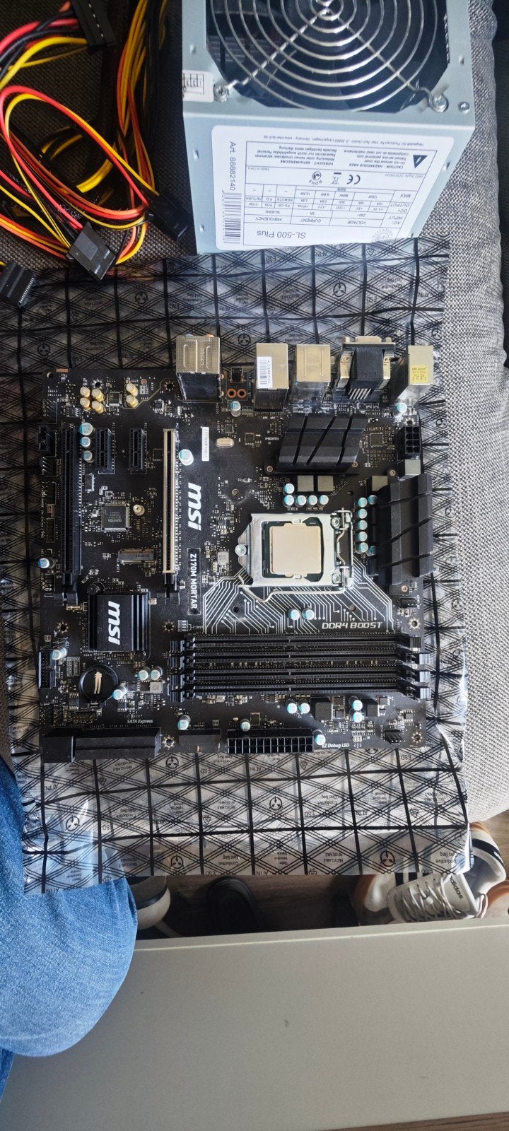 MSI Z170M Mortar moederbord met Intel Core i7-6700K CPU, Computers en Software, Processors, LGA 1151, Gebruikt, 4-core, Ophalen of Verzenden
