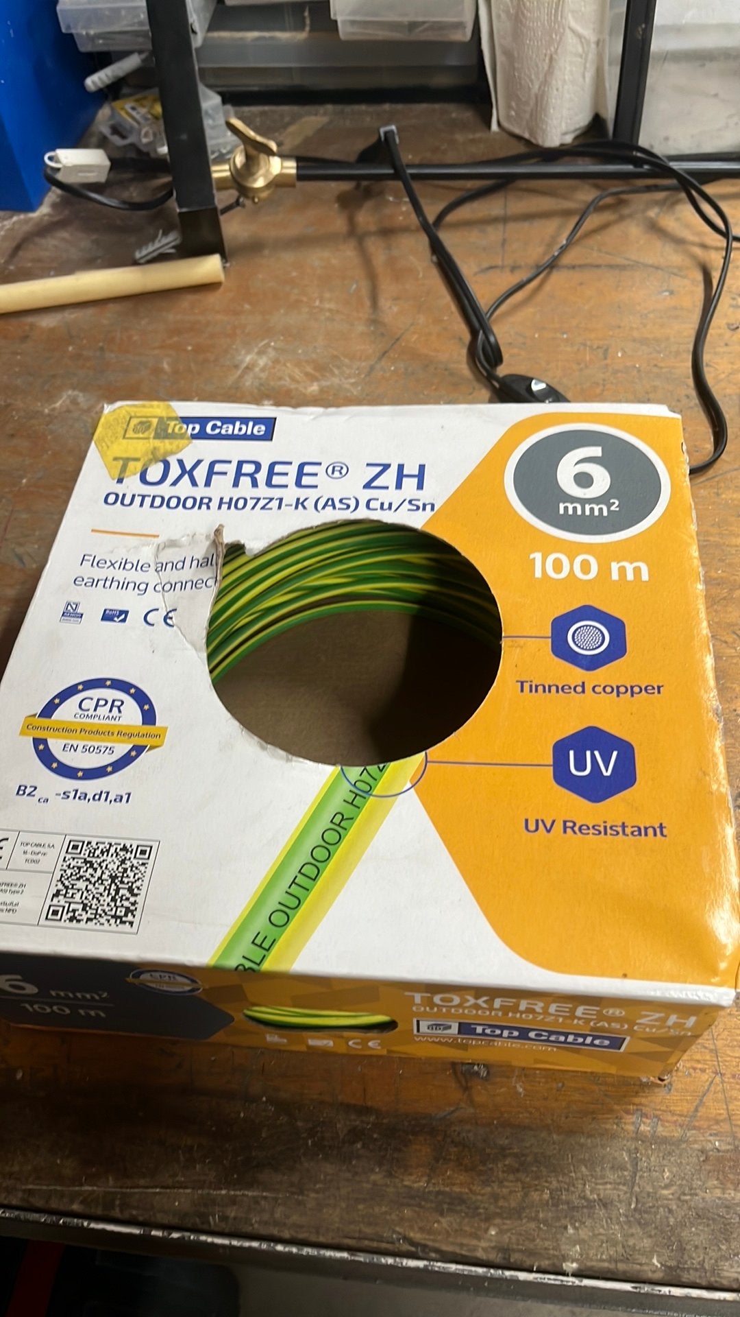 6 mm2 PE draad, 40meter, Ophalen, Zo goed als nieuw