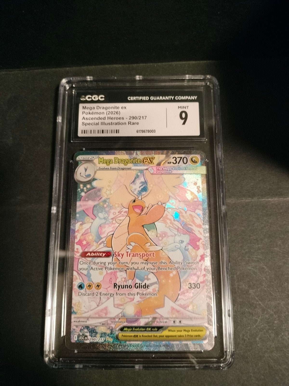 Zeldzame Graded Mega Dragonite ex Pokémon Kaart CGC 9 MINT, Verzenden, Zo goed als nieuw, Losse kaart