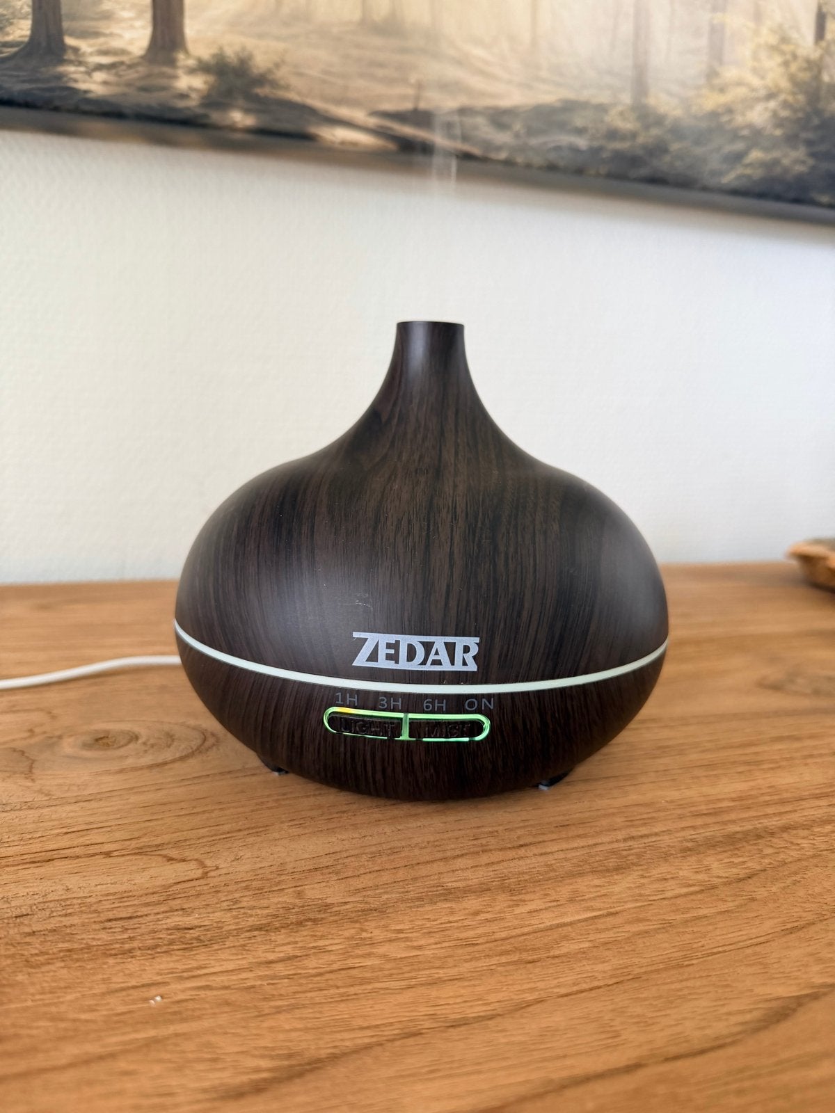 Zedar Aroma Diffuser - Donker Houtnerf Design, Kunststof, Ophalen of Verzenden, Zo goed als nieuw, Modern