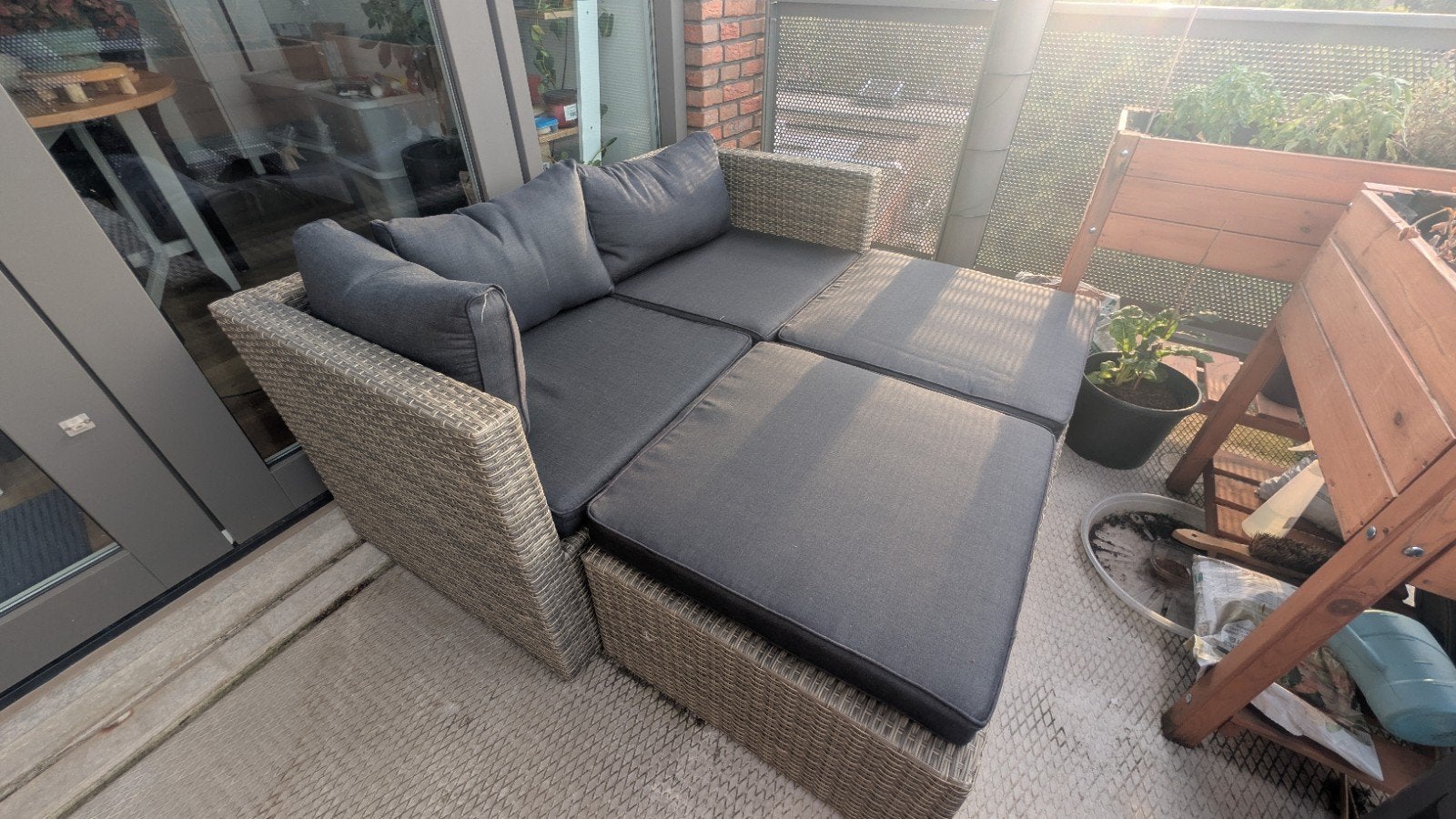 Loungebank met kussens, Tuin en Terras, Tuinsets en Loungesets, Ophalen, Gebruikt, Bank