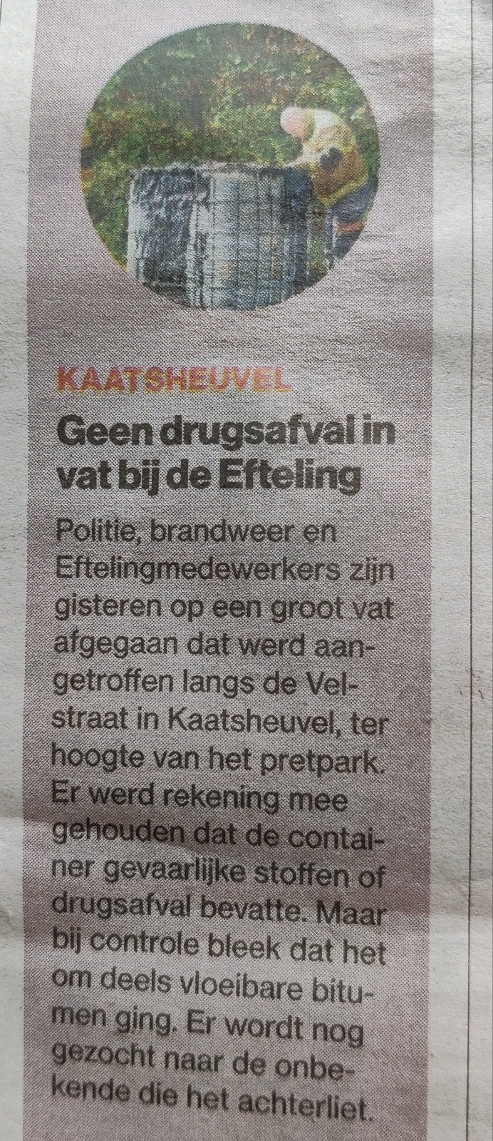 Efteling Krantenartikel knipsel, Ophalen of Verzenden, 1980 tot heden, Knipsel(s)
