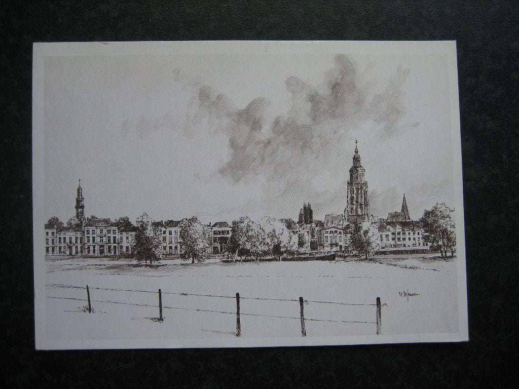 ZUTPHEN  IJsselkade met walburgstoren en wijnhuistoren, Ophalen of Verzenden, 1940 tot 1960, Gelderland