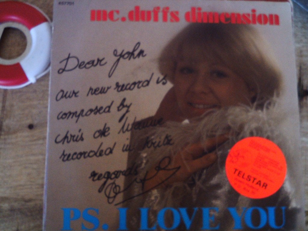 mc. duffs dimension - ps. l love you  8jul, Cd's en Dvd's, 7 inch, Ophalen of Verzenden, Zo goed als nieuw, Pop