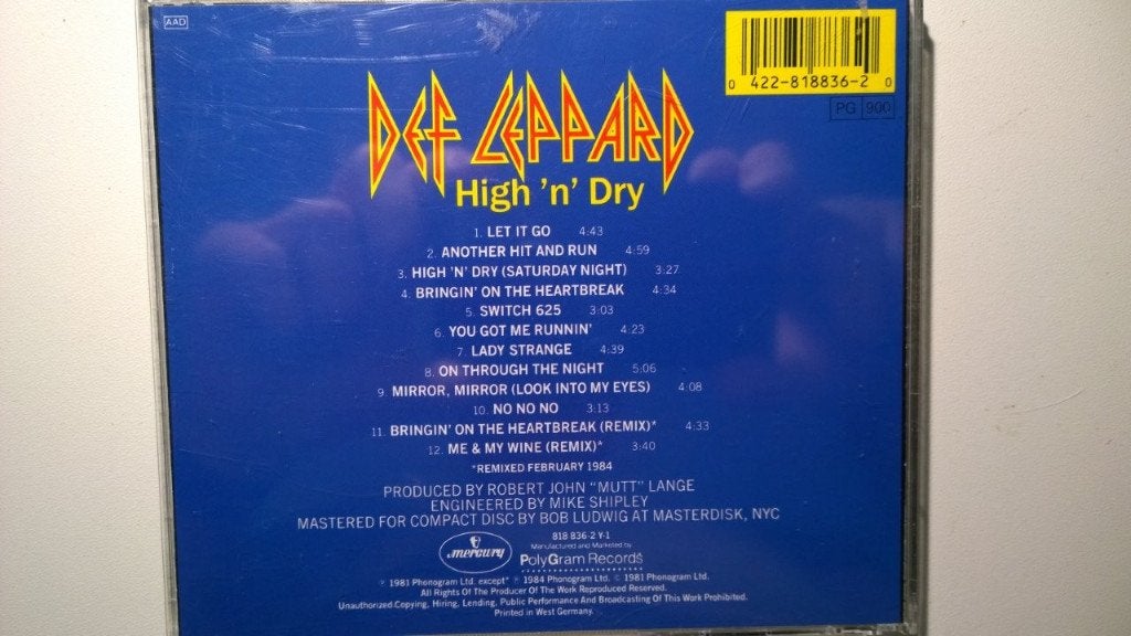 Def Leppard - High 'n' Dry, Cd's en Dvd's, Cd's | Hardrock en Metal, Ophalen of Verzenden, Zo goed als nieuw
