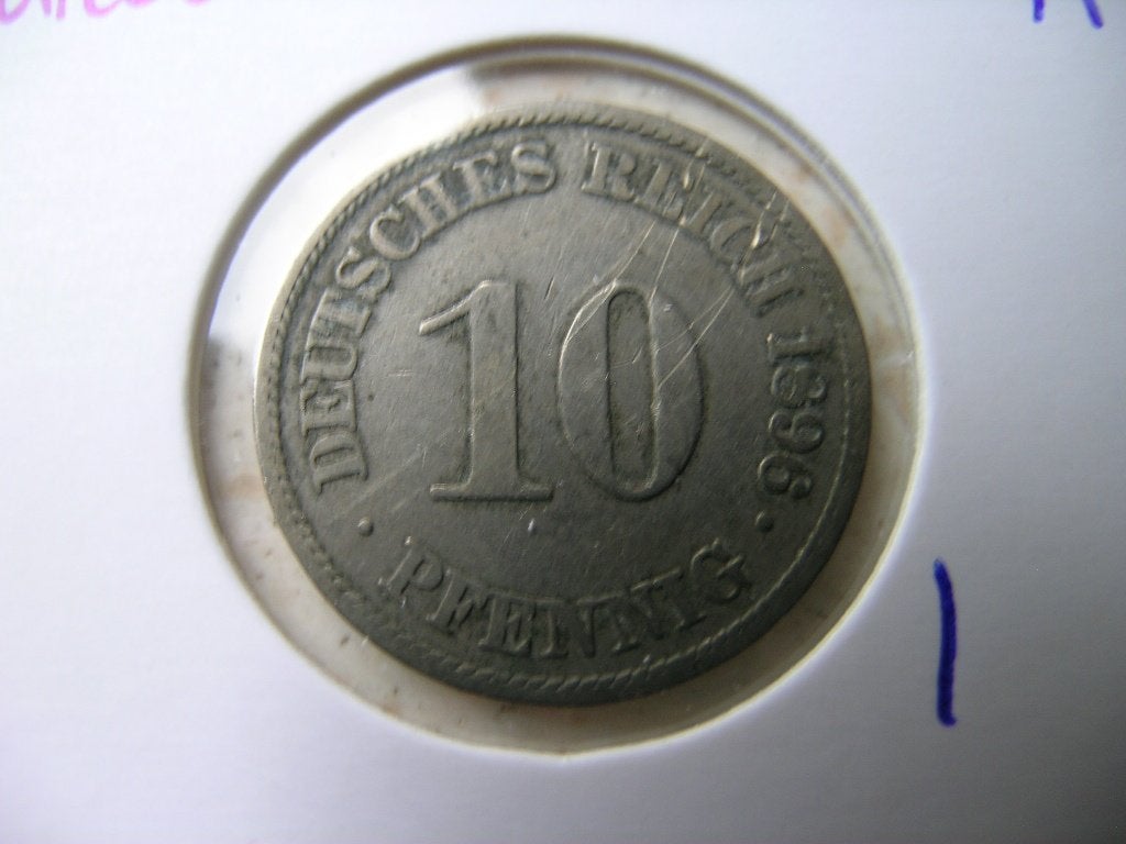 10 Pfennig 1896 A Duitsland (nr 1), Ophalen of Verzenden, Duitsland, Losse munt