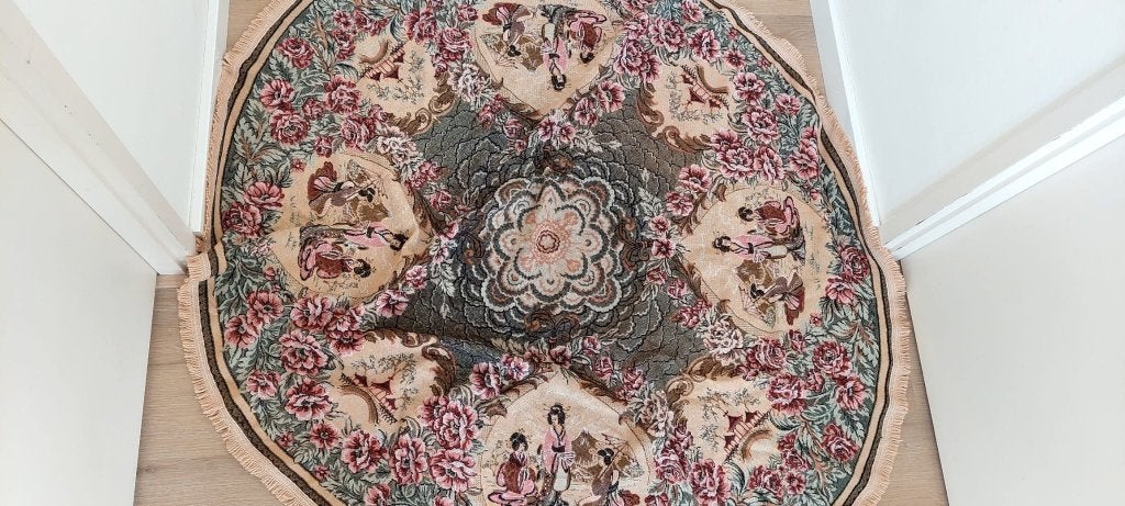 Vintage Gobelin Kleed / Tafelkleed gobelin Japans  160 cm, Overige materialen, Eu, Gebruikt, Eu