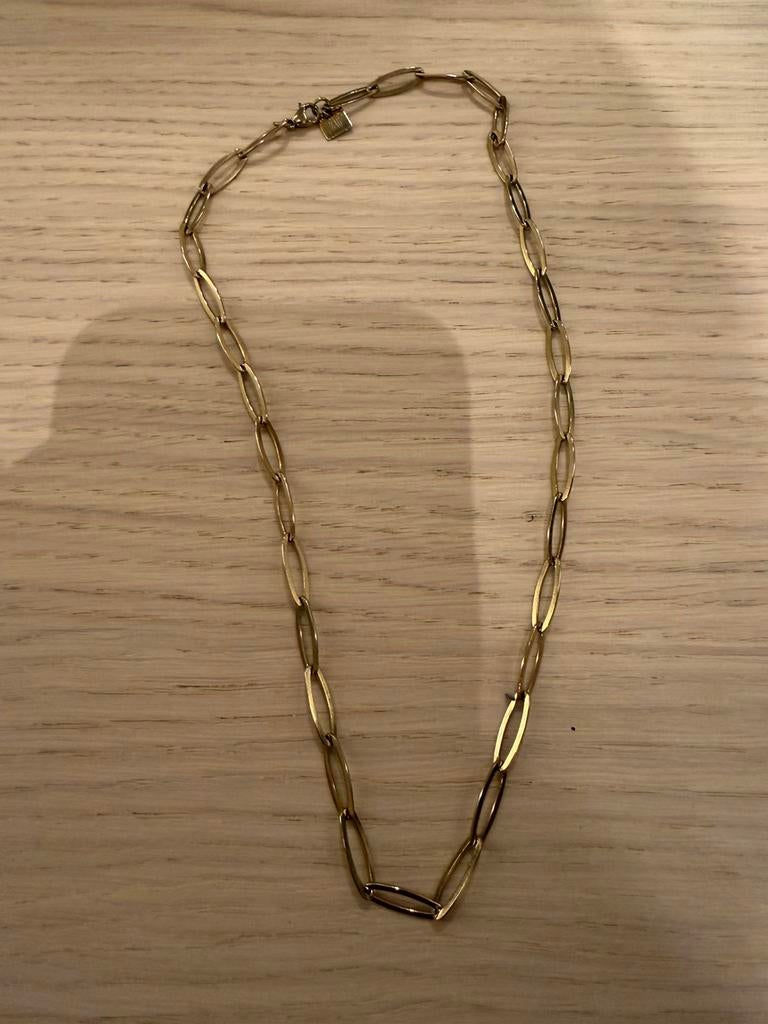 Une A Une Ketting, geel goud, Verzenden, Zo goed als nieuw, Geel, Goud