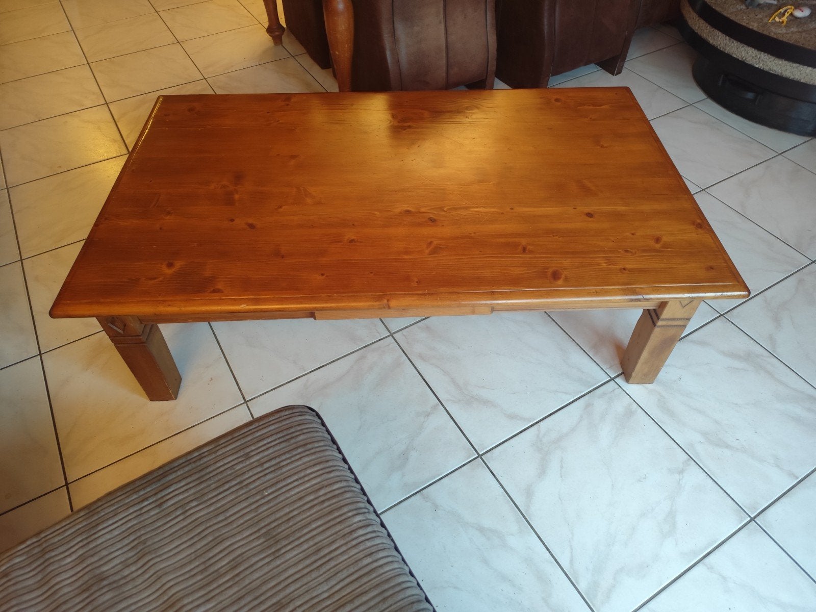 Grenen salontafel met lade - 150x90x45 cm, Huis en Inrichting, Ophalen