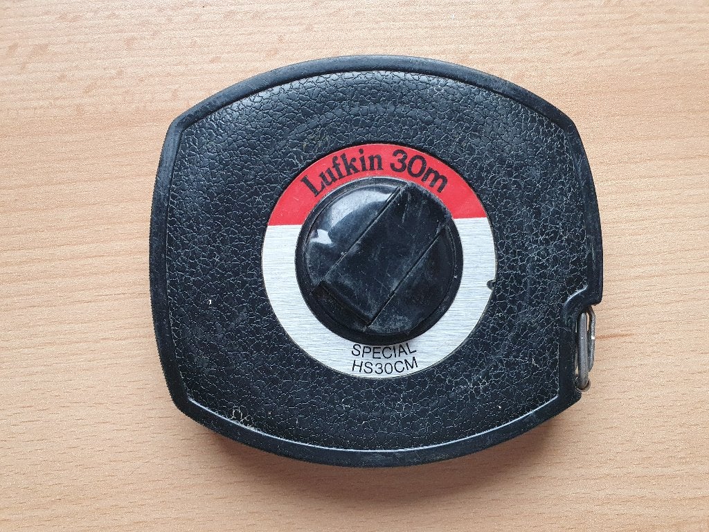 Lufkin meetlint 30 meter, Ophalen of Verzenden, Gebruikt, Rolmaat/meetlint, Overige merken