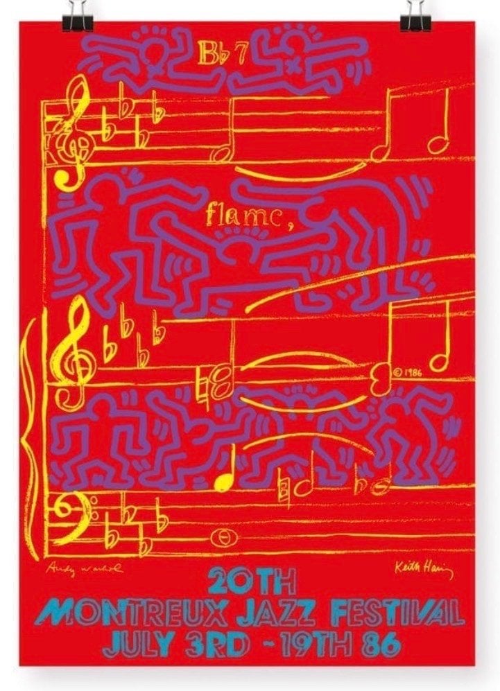 Montreux Jazz Festival 1986 Litho - Warhol & Haring, Ophalen of Verzenden