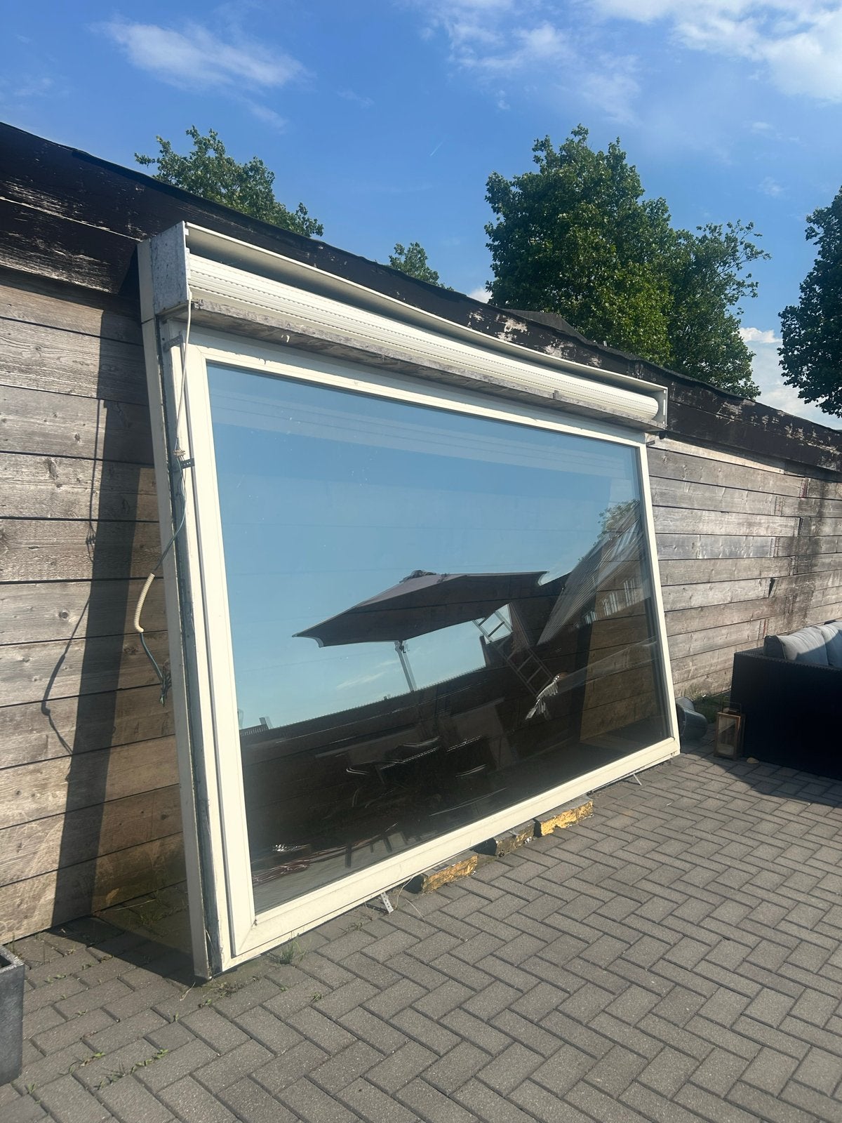 Groot gevelraam met rolluik, Ophalen, Gevelraam of Ruit, Gebruikt, 160 cm of meer