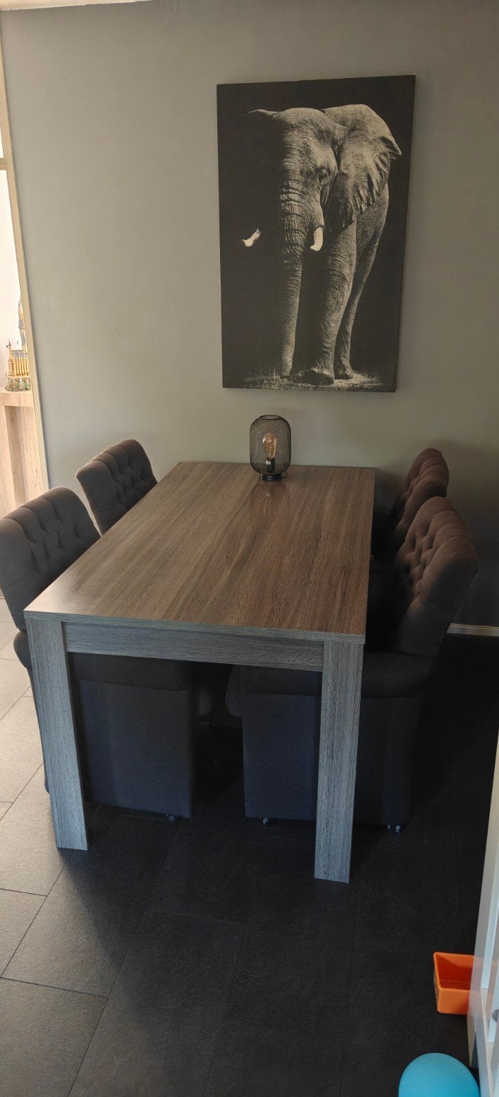 Eetkamertafel met stoelen, Ophalen, Gebruikt, 50 tot 100 cm, 150 tot 200 cm