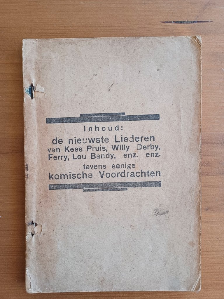 De nieuwste Liederen van Kees Pruis, Willy Derby, Ferry e.a., Ophalen of Verzenden, Gelezen, Overige onderwerpen, Onbekend