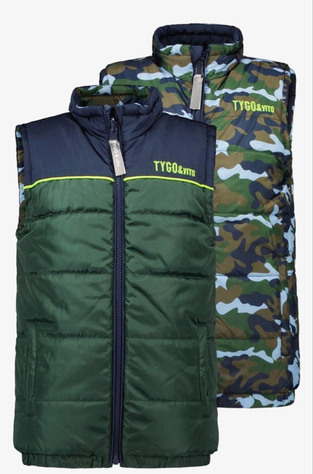 TYGO & vito jongens reversible bodywarmer - Mt 146/152 zgan, Ophalen of Verzenden, Zo goed als nieuw, Jongen of Meisje, Jas