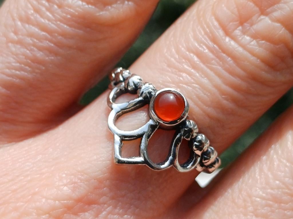 Vanoli 925 zilveren ring met carneool maat 17,75 en 18, Sieraden, Tassen en Uiterlijk, Ringen, Daiva1973@hotmail.com, Vanoli, Amsterdam