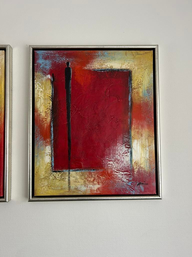 2 abstract realisme kustwerken carlos mendez, Ophalen of Verzenden
