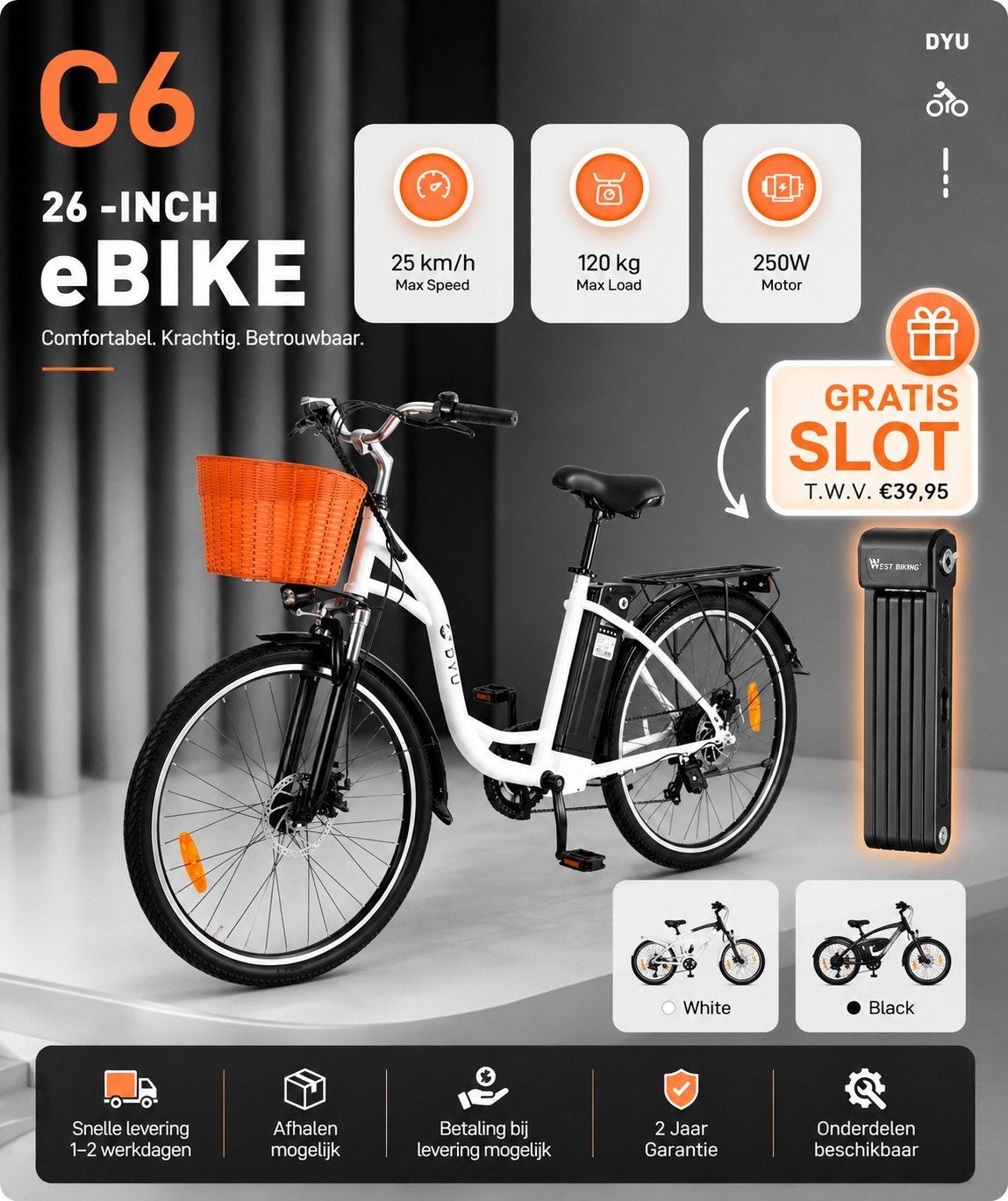 elektrische fiets., Ophalen of Verzenden, Nieuw, Achterlicht