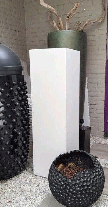 ☀️Strak model creme grote bloempot buiten clayfiber 110 cm!, Tuin en Terras, Bloempotten, Ophalen, Overige materialen, Balkon