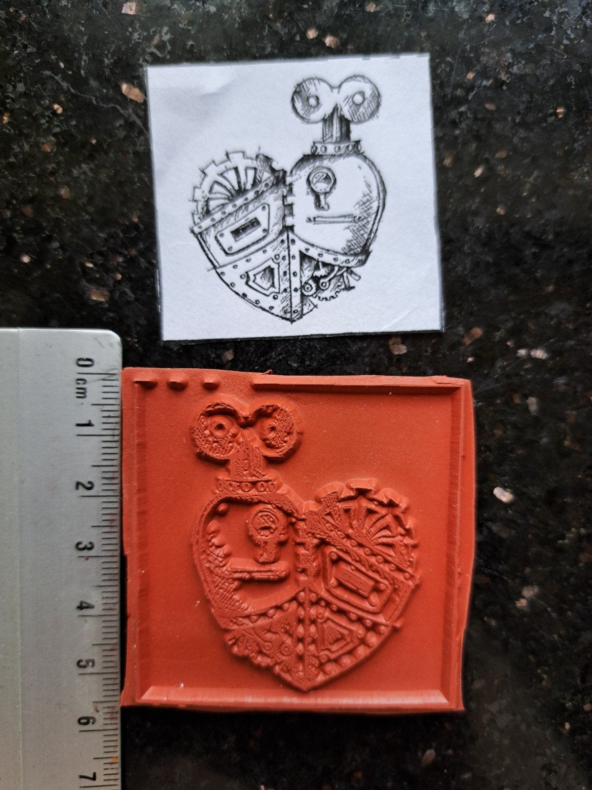 HART RUBBER STEMPEL ART SPECIALLY STEAMPUNK ARTSPECIALLY, Ophalen of Verzenden, Nieuw, EZ-mounted stempel