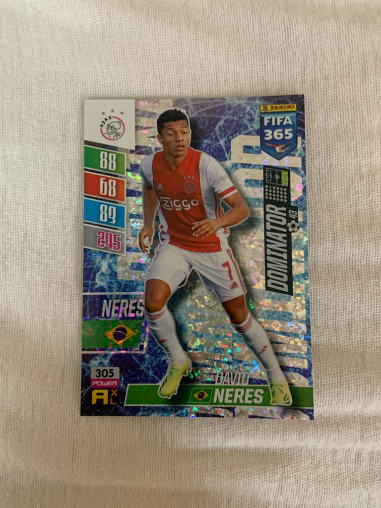 Panini FIFA 365 Adrenalyn XL David Neres Dominator, Ophalen of Verzenden, Zo goed als nieuw, Ajax, Spelerskaart