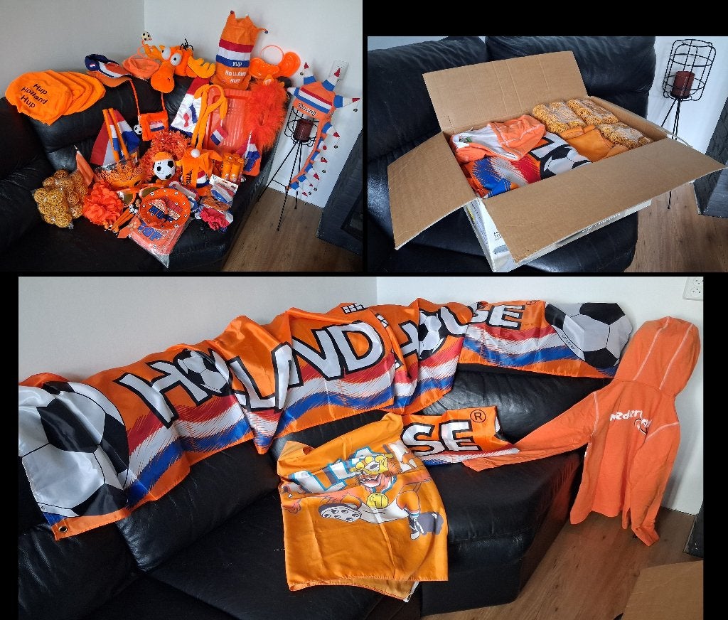 WK Een Grote Doos Vol Oranje Voetbal Spul! ZGAN., Ophalen of Verzenden, Zo goed als nieuw, Oranje of Koningsdag