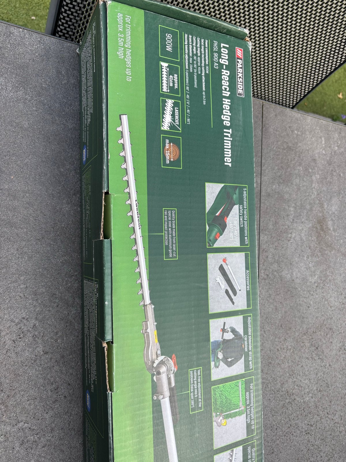 Parkside PHLS 900 A3 Lange Heggenschaar 900W, Tuin en Terras, Ophalen, Gebruikt, Elektrisch